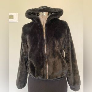 Faux Fur Hooded Jacket Girls size XL